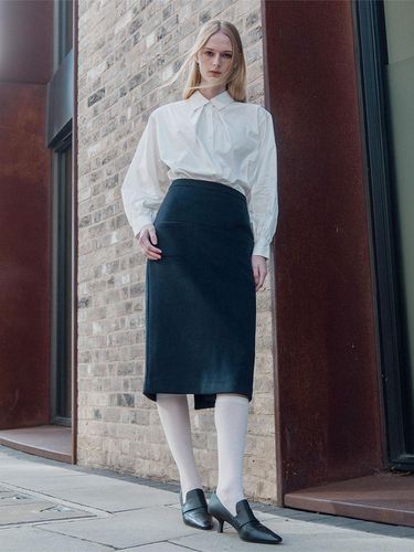 Front Pocket H-line Wool Cashmere Skirt [] - Emin & Paul - Modalova