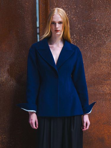 Curved Drop Shoulder Wool Blazer [] - Emin & Paul - Modalova