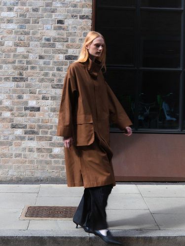 Oversized Cotton-Viscose Mac Coat [] - Emin & Paul - Modalova