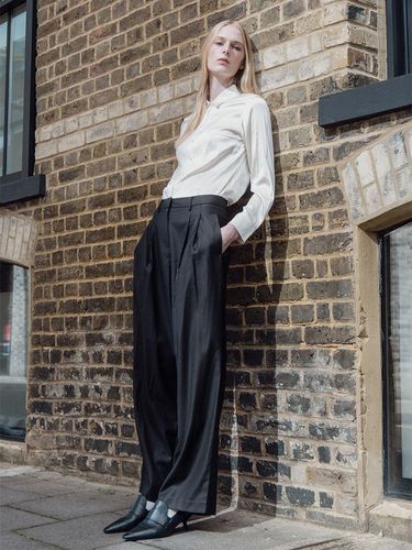 Wool Wide-leg Pleated Trousers [] - Emin & Paul - Modalova