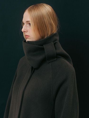 Wool Blend Scarf Collar Coat [Grey] - Emin & Paul - Modalova