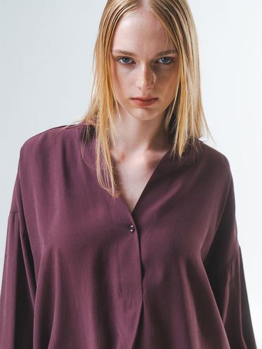 Curved Hem Button-free Viscose Blouse [] - Emin & Paul - Modalova