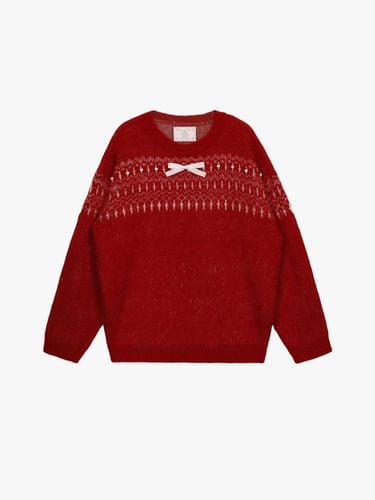 Snowy Soft Pearl Lace Sweater [Red] - PINK PINEAPPLE - Modalova