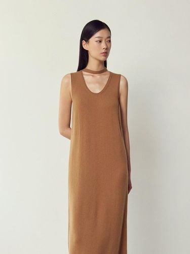 Cashmere Sleeveless U-neck String Dress [Camel] - Mare di mari - Modalova