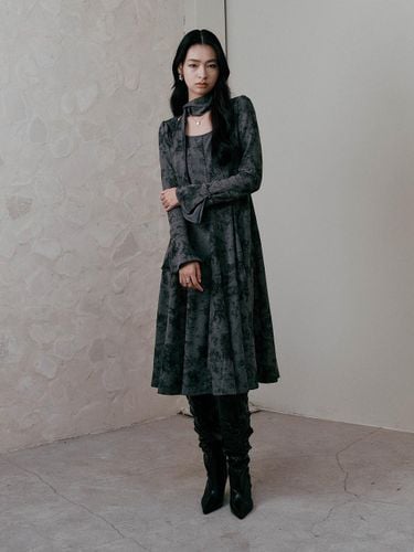 Floral Long Flowing Dress [Gray] - itte - Modalova