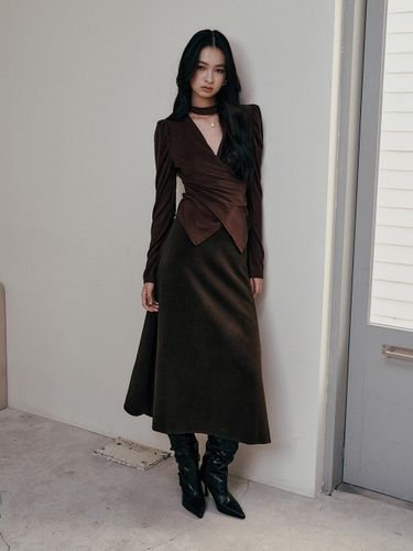 Winter Solid Rich Holiday Skirt [BROWN] - itte - Modalova