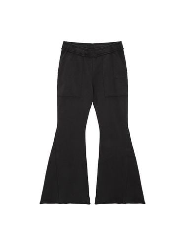 Cut Out Detail Bootcut Cotton Sweatpants [Charcoal] - Matin Kim - Modalova