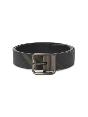 Italian Leather Metal Buckle Belt - Burberry - Modalova