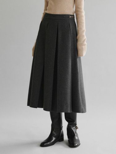 Pintuck Wool Blend Flare Skirt - TOWAV - Modalova