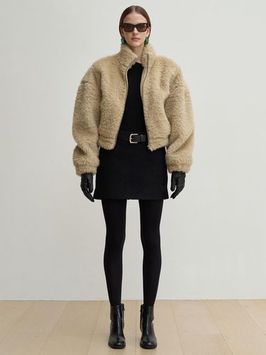 Wool Polyester Fur Jumper [Beige] - BLOSSOM H COMPANY - Modalova