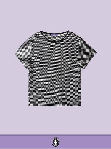 Square Punching Breathable Cool-touch T-shirt [B&W] - DIAMOND LAYLA - Modalova