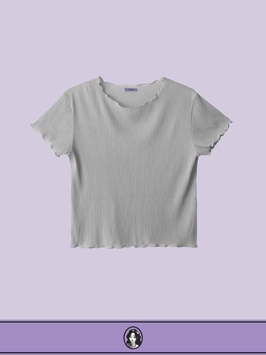 Pleated Shirring T-shirt [Gray] - DIAMOND LAYLA - Modalova