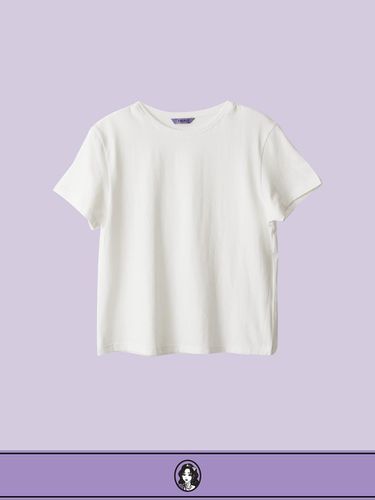 Soft Cotton Modal Round Neck T-shirt [Beige] - DIAMOND LAYLA - Modalova