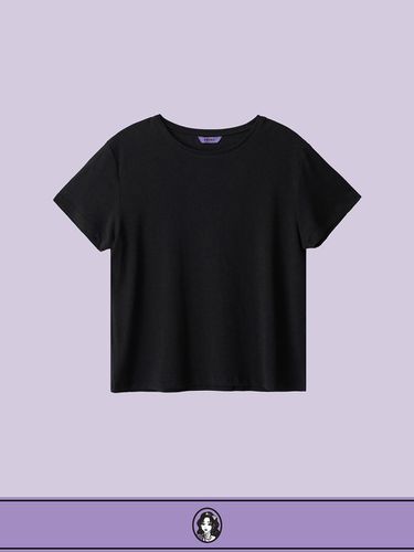 Supima Tencel Basic T-shirt [Black] - DIAMOND LAYLA - Modalova