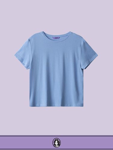 Supima Tencel Basic T-shirt [Sky] - DIAMOND LAYLA - Modalova