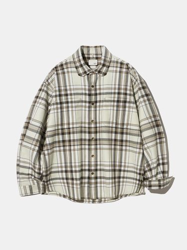 Down Button Collar Point Semi-Overfit Creamy Check Shirt (S153) - DIAMOND LAYLA - Modalova