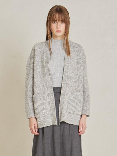 Double-Faced Wool-Nylon Relaxed Cardigan (N244PWK928) - NICE CLAUP - Modalova