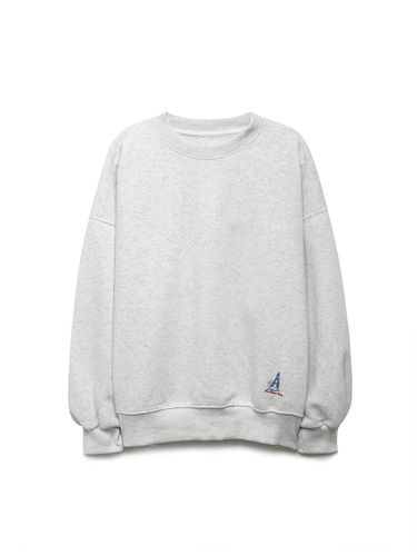 Embroidered Light Gray Relaxed Fit Sweatshirt (N244OWT913) - NICE CLAUP - Modalova