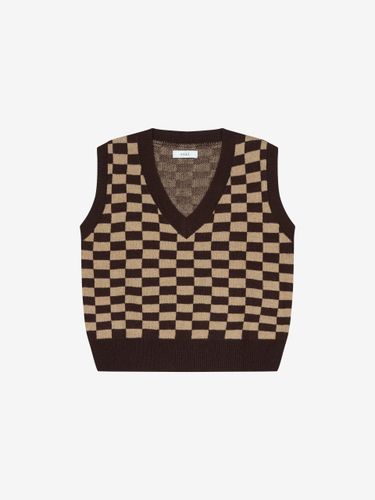 Checkerboard Premium Knit Vest (TJVCZ2975) - VIKI - Modalova