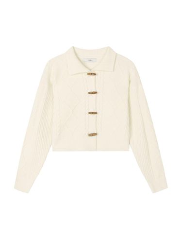 Toggle Button Multi Cable Cropped Cardigan (TJCCI4906) - VIKI - Modalova