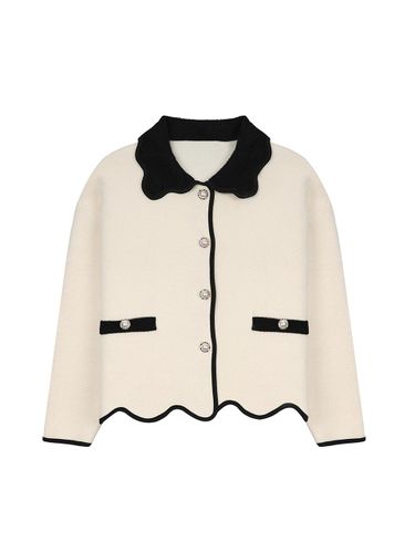 Wave Collar Detail Knit Jacket (TJJAY2151) - VIKI - Modalova