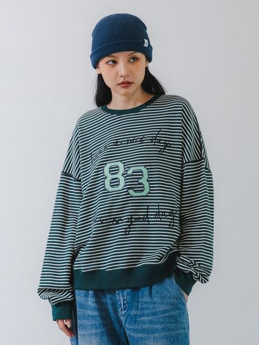 French Terry Stripe Flatlock Sweatshirt [] (BK5972) - BAKKEN - Modalova