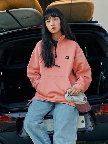 Flod Half Zip-Up Cozy Sweatshirt [Pink] - Flatwave in Seoul - Modalova