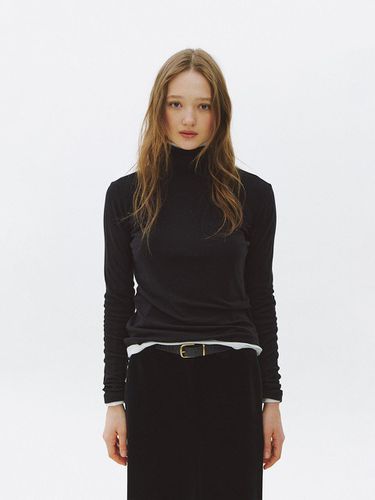 Classic Wool Tencel Turtleneck Top [Black] - LO61 - Modalova