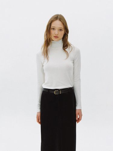 Classic Wool-Tencel Turtleneck Top [Ivory] - LO61 - Modalova