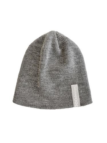 Logo Tag Needlework Acrylic Beanie [Grey] - NOUGHT - Modalova