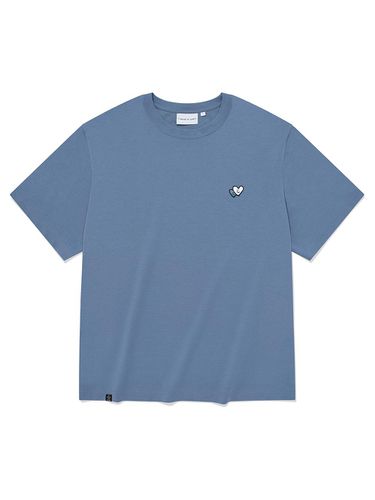 Patch Point Semi-Overfit Short Sleeve T-shirt [Ash Blue] - Wacky Willy - Modalova