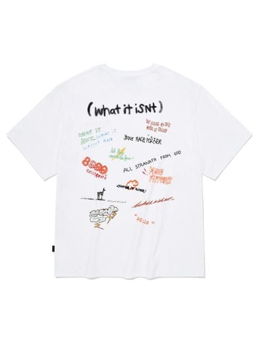 Graffiti Semi-Overfit Cotton T-Shirt [Beige] - Wacky Willy - Modalova