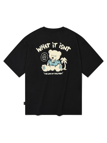 Teddy Bear Graphic Short Sleeve T-shirt [Black] - Wacky Willy - Modalova