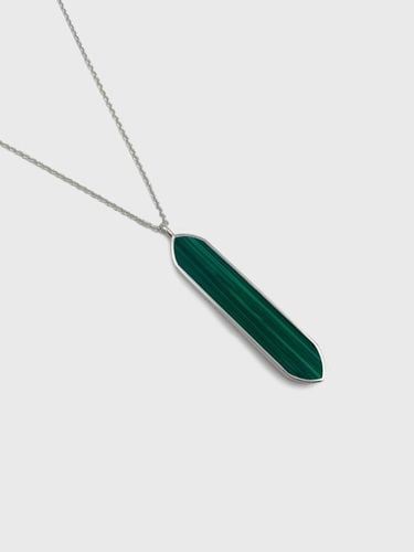 Malachite Natural Stone Hexagon Necklace [SILVER] (JS-22-002N-MC) - Jean Paul Clarisse - Modalova