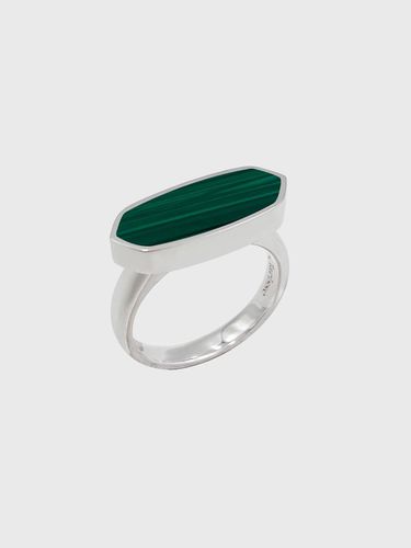 Malachite Natural Stone Hexagon 925 Silver Ring [SILVER] (JS-22-003R-MC) - Jean Paul Clarisse - Modalova