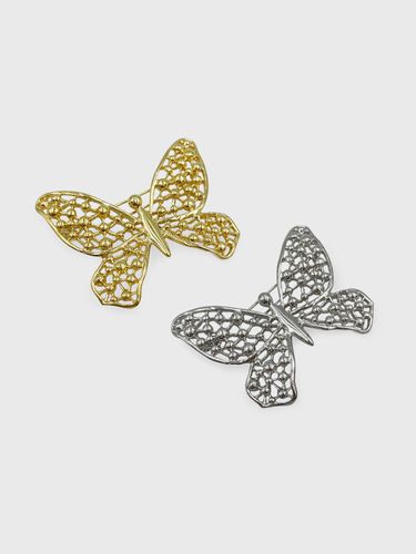 Silver Plated Butterfly Brooch [SILVER] (JS-22-013BR) - Jean Paul Clarisse - Modalova