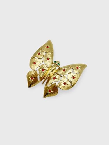 Austrian Crystal Platinum Plated Butterfly Brooch [SILVER] (JS-22-014BR) - Jean Paul Clarisse - Modalova