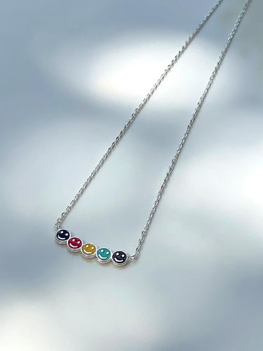 Silver 925 Colorful Smile Necklace (AN223028) - ANNAFLAIR1986 - Modalova