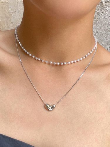 Freshwater Pearl Heart Handmade Necklace [/Silver] (AN223032) - ANNAFLAIR1986 - Modalova