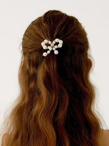 Ribbon Bow Pearl Crystal Hair Accessory (LFPT0759) - Jean Paul Clarisse - Modalova