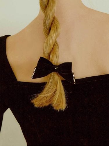 Velvet Stone Ribbon Mini Hair Clip (JP-23-367CC) - Jean Paul Clarisse - Modalova