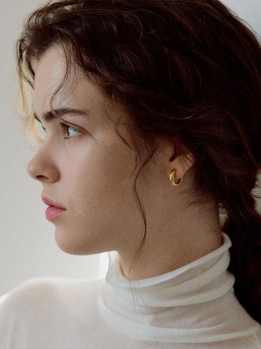 Matt One-touch Hoop Earrings - NORMALLEE - Modalova