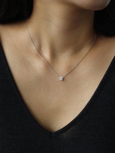 Premium Silver Basic Cubic Necklace [Beige Gold] - NORMALLEE - Modalova