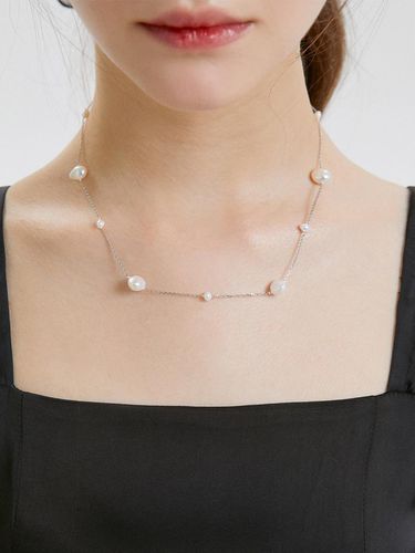 Freshwater Pearl Platinum Plated Necklace [] (JS-24-022N) - Jean Paul Clarisse - Modalova