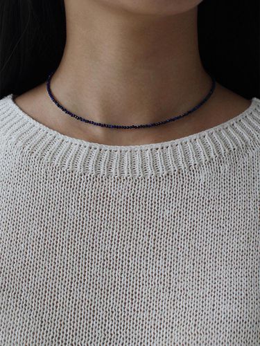 Beige Gold Plated Chain Necklace [Lapis] - NORMALLEE - Modalova