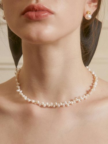 Freshwater Pearl Zigzag Pattern 925 Silver Necklace [SILVER] (JS-24-026N) - Jean Paul Clarisse - Modalova