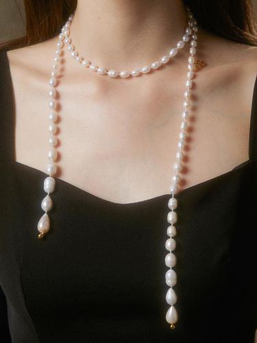 Long Freshwater Pearl Scarf-Style Necklace (BLSN010) - Jean Paul Clarisse - Modalova