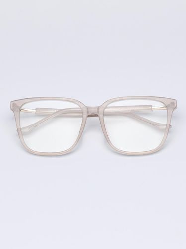 Oversized Horn-Rimmed Snowflake Temple Glasses [PINK beige] - RECLOW - Modalova