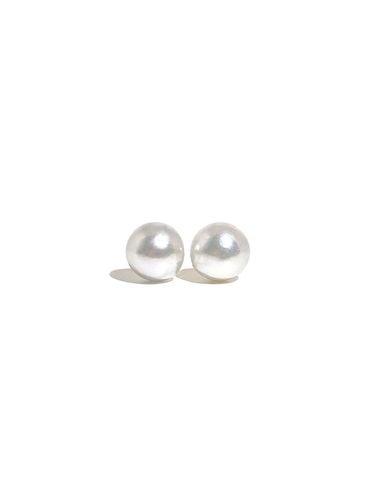 K Natural Grey Akoya Pearl 9mm Earrings - MAYBETOI - Modalova