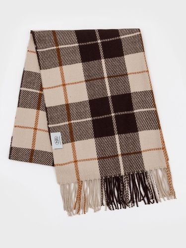 Ombre Contrast Check Lightweight Muffler [Beige] - RECLOW - Modalova